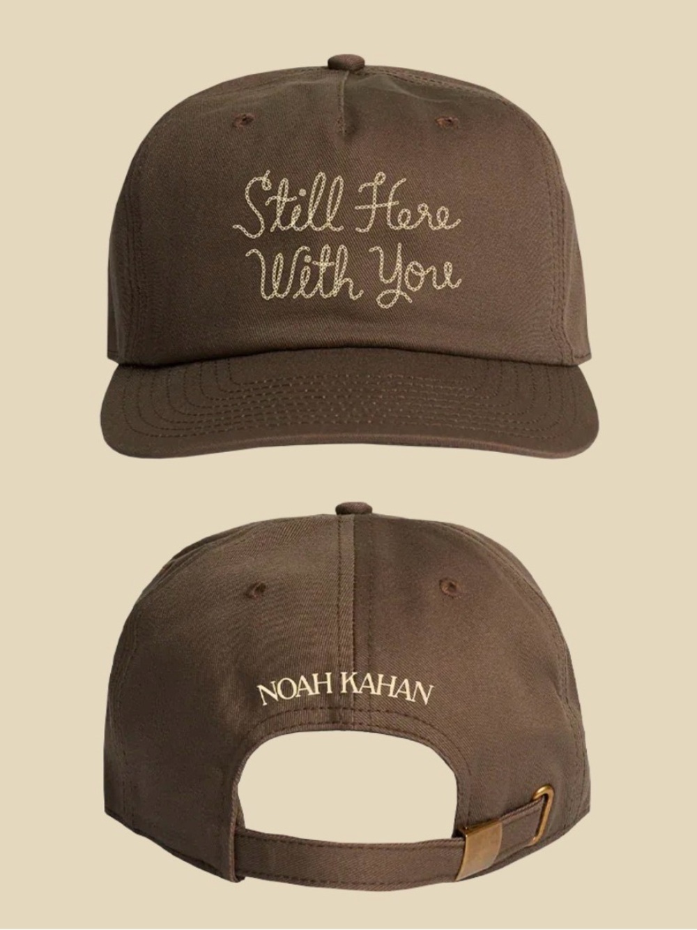 Still Here With You Noah Kahan Embroidered Brown Unisex Baseball Cap